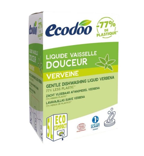 Ecodoo Afwasmiddel vloeibaar zacht verbena bio navul (5 Liter)