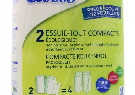 Ecodoo Keukenrol compact ecologisch bio (2 Stuks)