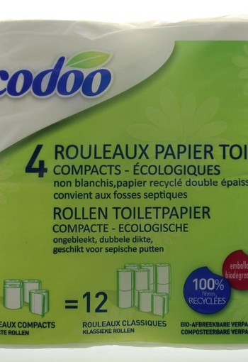 Ecodoo Toiletpapier compact ecologisch bio (4 Stuks)