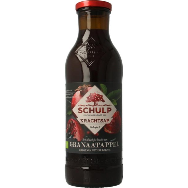 Schulp Krachtsap granaatappel puur bio (750 Milliliter)