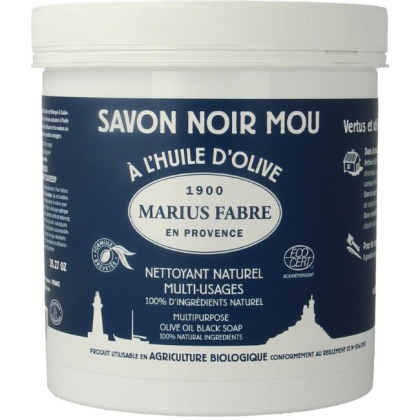 Marius Fabre Savon noir lavoir zwarte zeep pot (1 Kilogram)