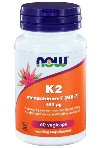 NOW K2 Menachinon-7 (MK-7) 100 mcg (60 Vegetarische capsules)