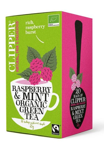 Clipper Framboos mint green tea bio (20 Zakjes)