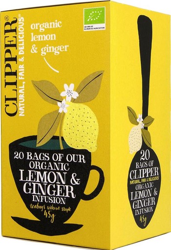 Clipper Lemon & ginger tea bio (20 Zakjes)