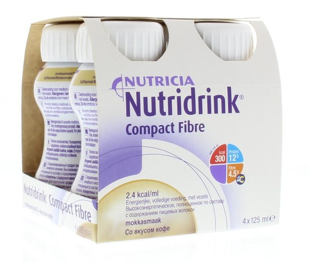 Nutridrink Compact fibre mokka 125ml (4 Stuks)