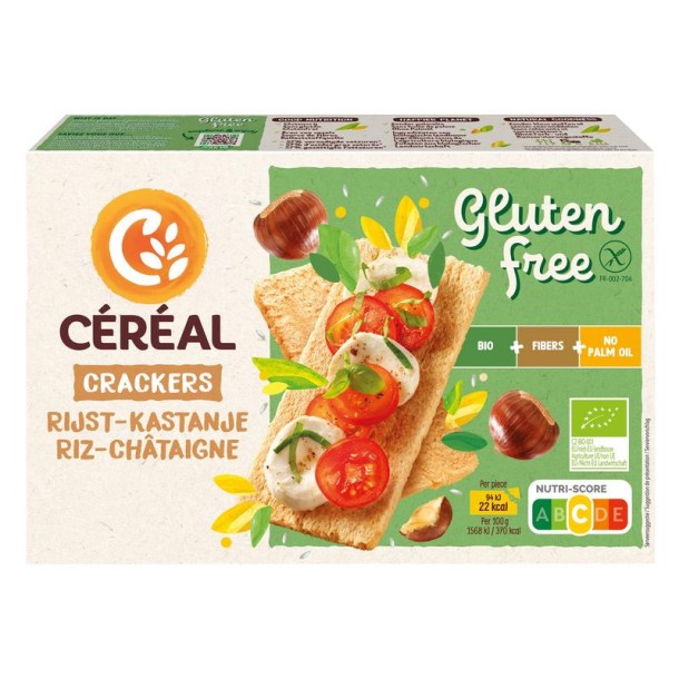 Cereal Cracker rijst kastanje bio (250 Gram)