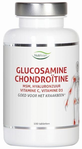 Nutrivian Glucosamine chondoitine MSM hyaluron vit D3/C (100 Tabletten)