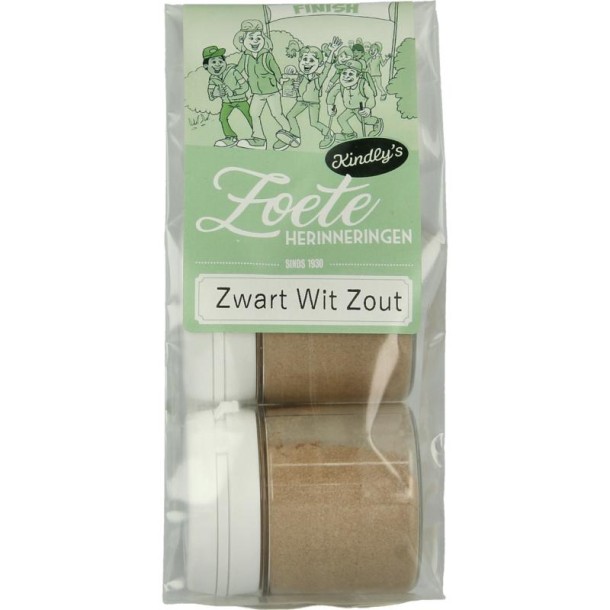 Kindly's Zwart wit potjes zout 25 gram (2 Stuks)