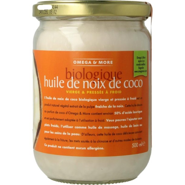 Omega & More Kokosolie extra virgin glas bio (500 Milliliter)