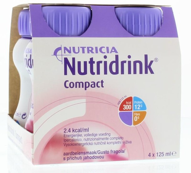 Nutridrink Compact aardbei 125ml (4 Stuks)