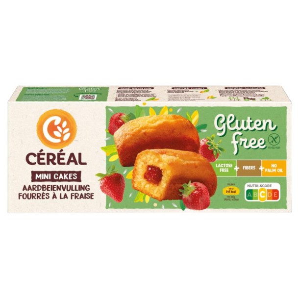Cereal Aardbei cakeje glutenvrij (210 Gram)