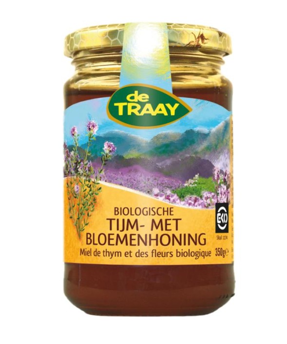 Traay Tijm- met bloemenhoning eko bio (350 Gram)