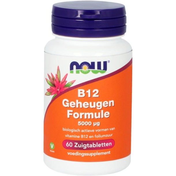 NOW Vitamine B12 geheugenformule 5000mcg (60 Zuigtabletten)