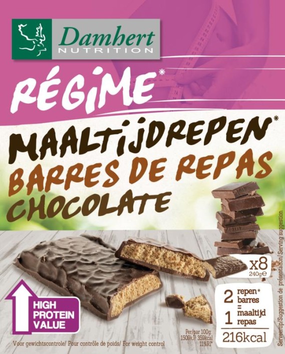 Damhert Slim maaltijdrepen chocolade (240 Gram)