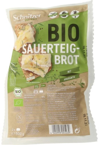 Schnitzer Rustico amaranth glutenvrij bio (500 Gram)