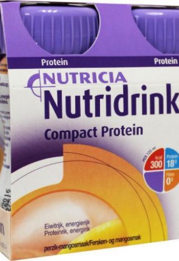Nutridrink Compact proteine perzik/mango 125ml (4 Stuks)
