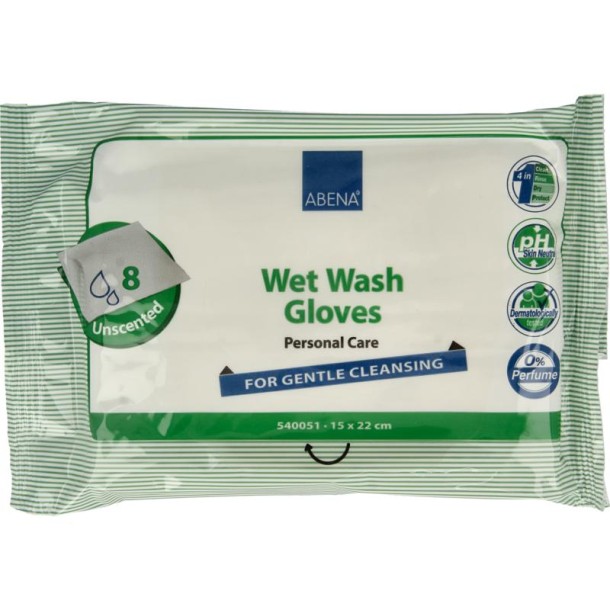 Abena Wet wash washandjes verzorgend (8 Stuks)