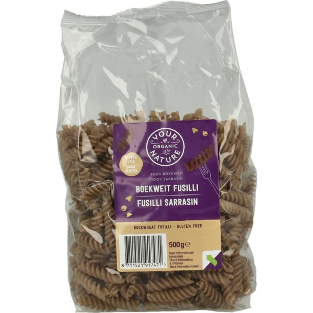Your Organic Nat Boekweit pasta glutenvrij bio (500 Gram)