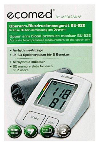 Me­disa­na Eco­med bloed­druk­me­ter | Ecomed BU-92E - Bovenarm bloeddrukmeter
