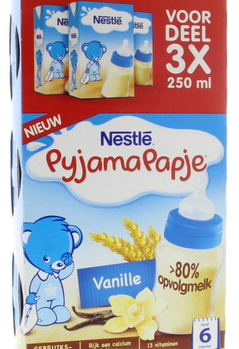 Nestle Pyjamapapje vanille 250 gram (3 Stuks)