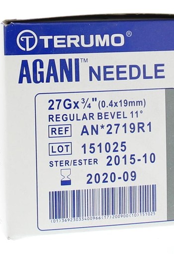 Terumo Injectienaald 04 x 19 27 gram agani (100 Stuks)