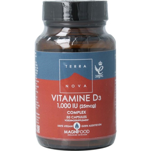 Terranova Vitamine D3 1000IE complex (50 Vegetarische capsules)