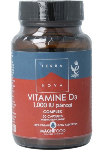 Terranova Vitamine D3 1000IE complex (50 Vegetarische capsules)
