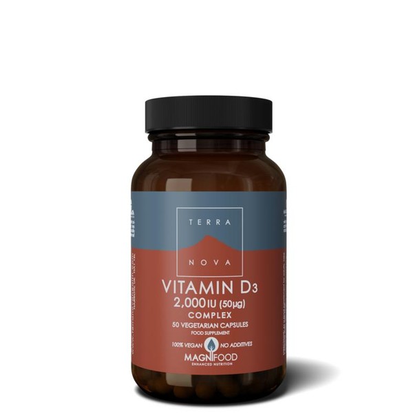 Terranova Vitamine D3 2000IU complex (50 Vegetarische capsules)