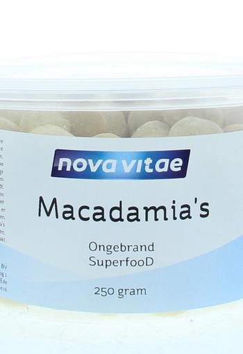 Nova Vitae Macadamia ongebrand raw (250 Gram)