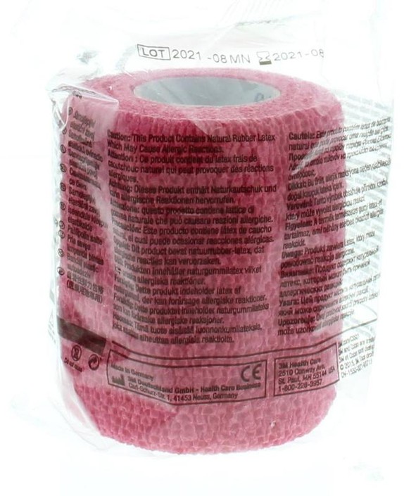 3M Coban zelfklevende zwachtel rood 7.5cm x 4.5m (1 Rol)