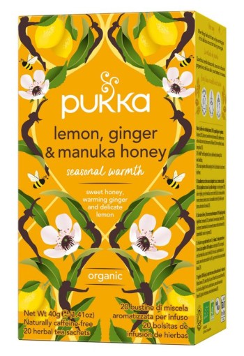 Pukka Org. Teas Lemon ginger manuka honey bio (20 Zakjes)