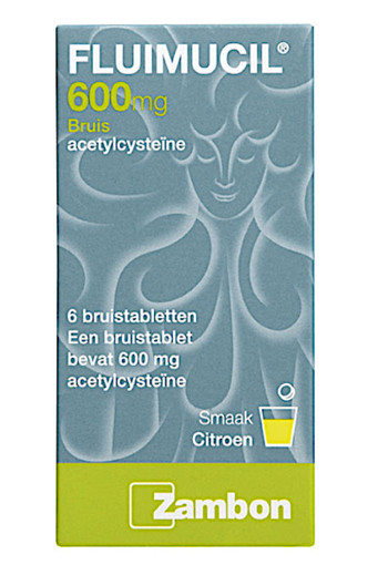 Fluimucil Bruis Bruistabletten Citroensmaak 600 mg 6 stuks