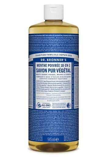 Dr Bronners Liquid soap pepermunt (945 Milliliter)