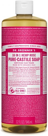 Dr Bronners Liquid soap roos (240 Milliliter)