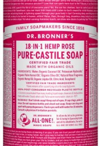 Dr Bronners Liquid soap roos (240 Milliliter)