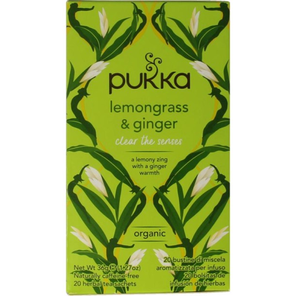 Pukka Lemongrass & ginger thee bio (20 Zakjes)