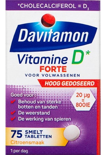 Davitamon D3 Forte smelttablet (75 Tabletten)