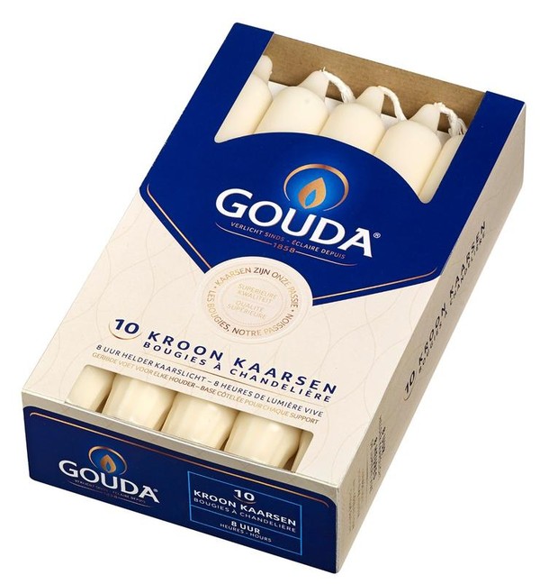 Gouda Kroonkaars ivoor 200/24 (10 Stuks)
