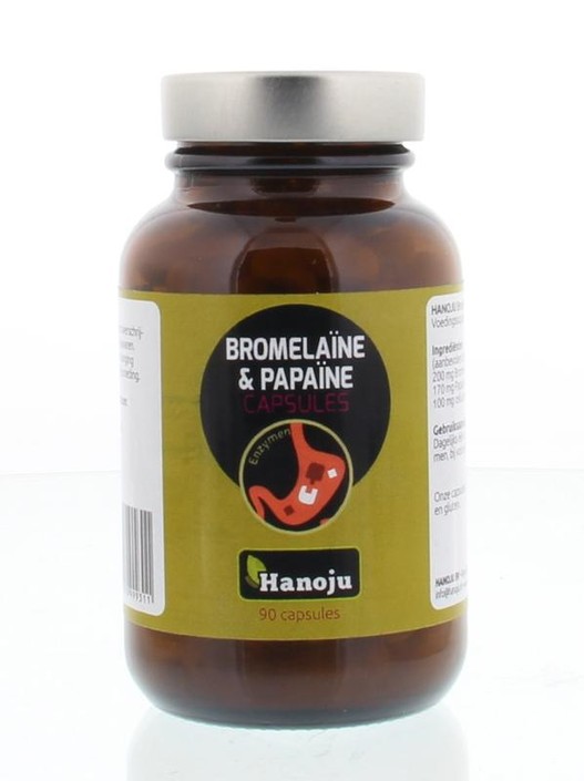 Hanoju Bromelaine & papaine capsules (90 Vegetarische capsules)