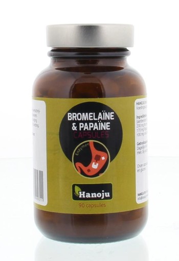 Hanoju Bromelaine papaja enzym (90 Vegetarische capsules)