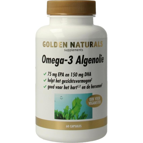 Golden Naturals Omega 3 algenolie liquid capsules (60 Capsules)
