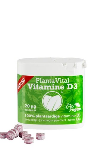 Plantavital Vitamine D3 - 100% plantaardig (60 Tabletten)