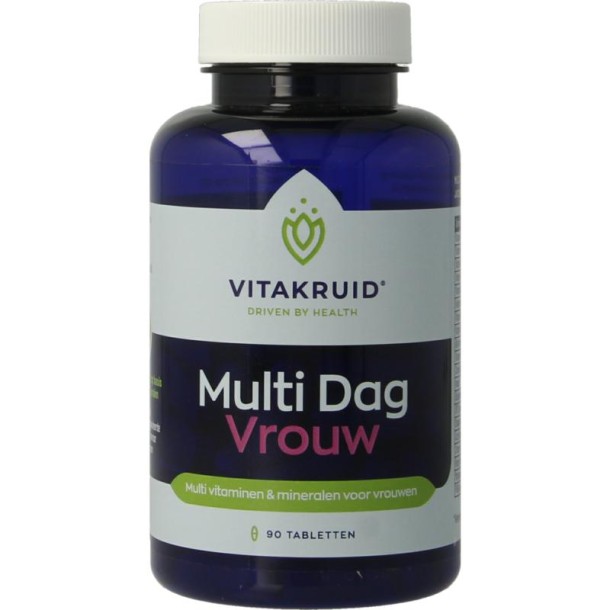 Vitakruid Multi Dag Vrouw 100% Vegan (90 Tabletten)