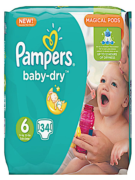 Pam­pers Ba­by dry XL maat 6 voor­deel­pak 34 stuks