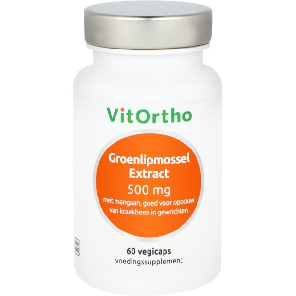 Vitortho Groenlipmossel extract 500 mg (60 Vegetarische capsules)