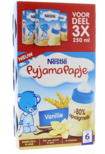 Nestle Pyjamapapje Vanille 3x250