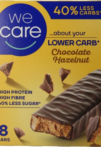 We Care Lower carb tussendoortje chocola & hazelnoot (8 Stuks)