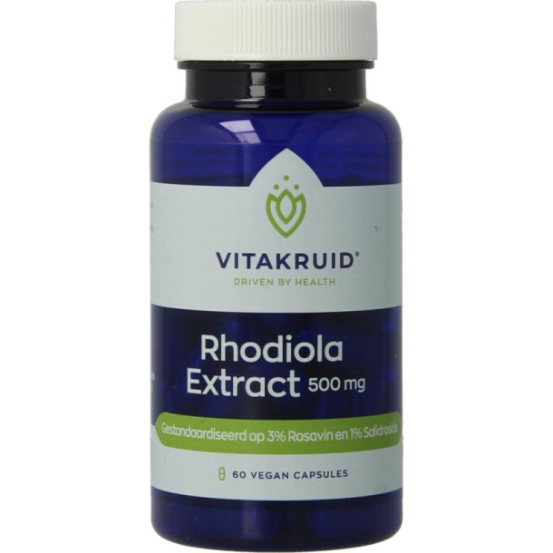 Vitakruid Rhodiola extract 500 mg 3% Rosavin 1% Salidroside (60 Vegetarische capsules)