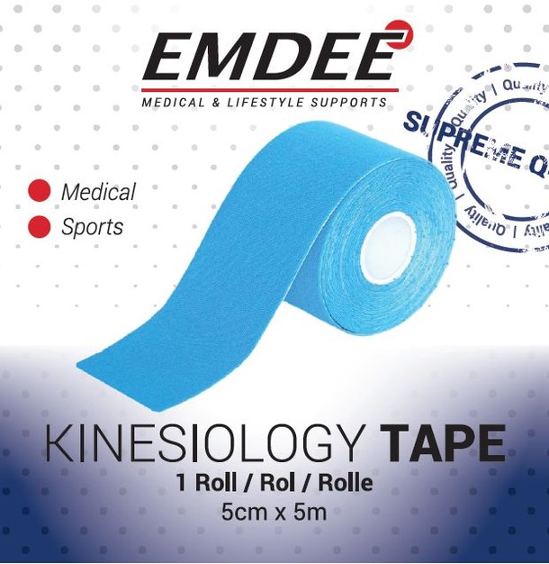 Emdee Kinesio tape licht blauw non cut (1 Rol)
