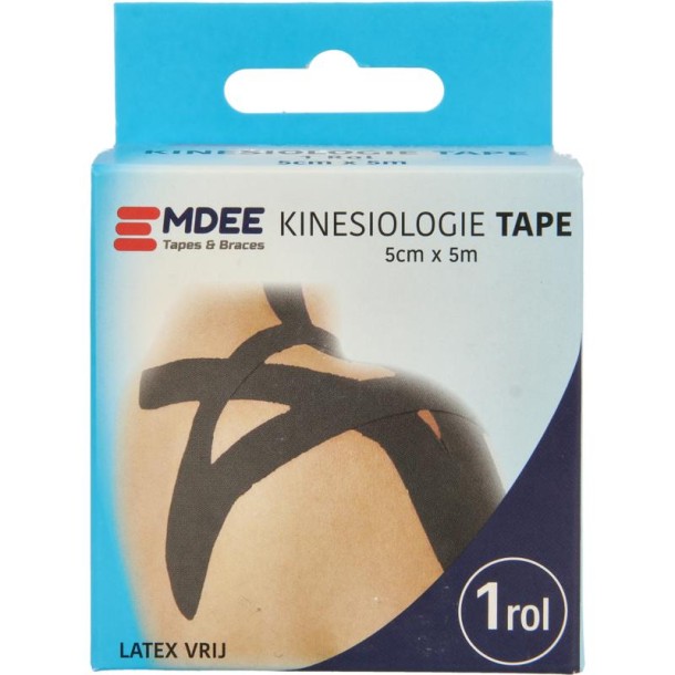 Emdee Kinesio tape zwart non cut (1 Rol)
